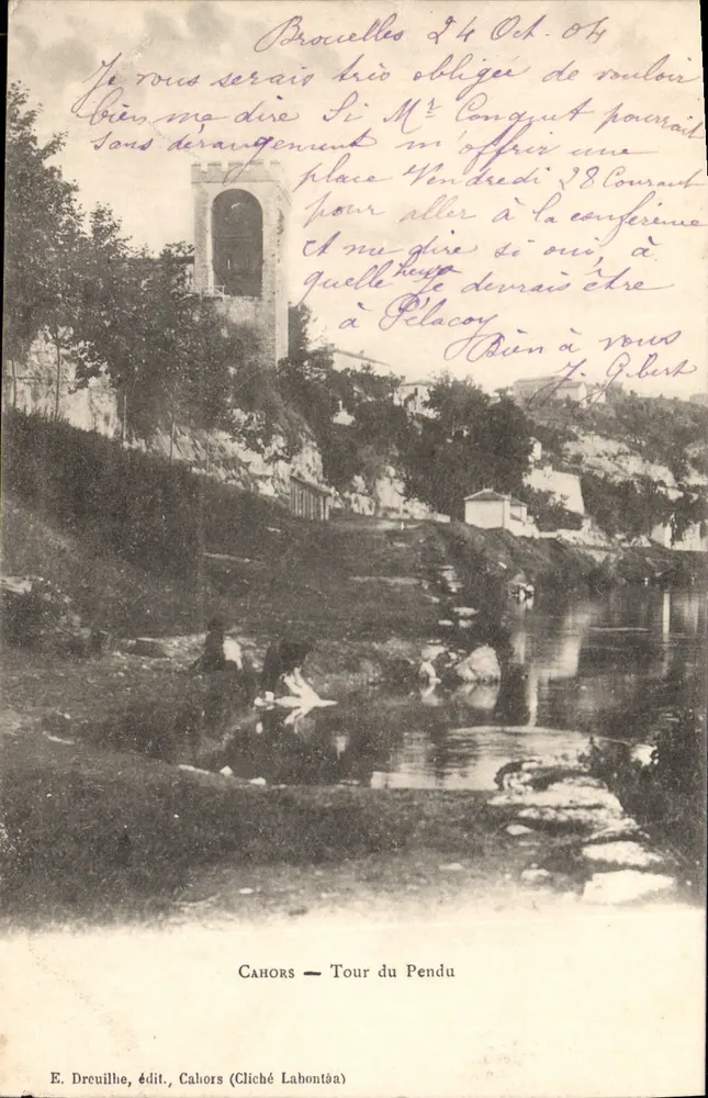 Cahors — Torre do Pendurado — E. Dreuilhe, editor Cahors (Cliché Lahontaa) - Frente