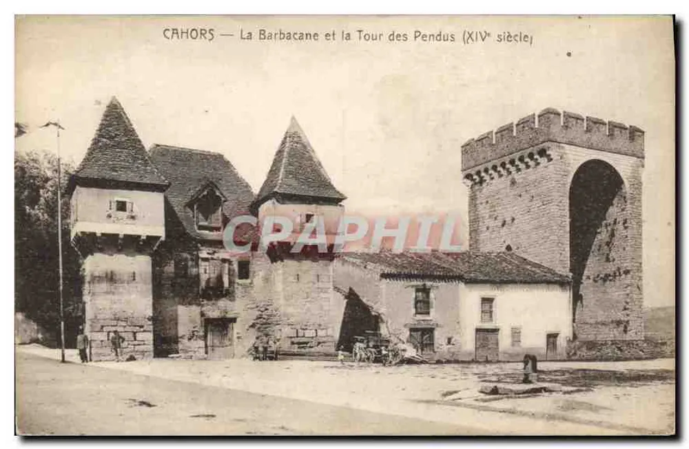 Cahors — Die Barbacane und die Turm der Hängenden (14. Jahrhundert) - Vorderseite