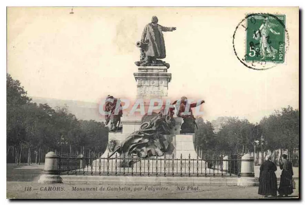 Cahors — Monument de Gambetta, von Falguière — ND Phol. - Vorderseite