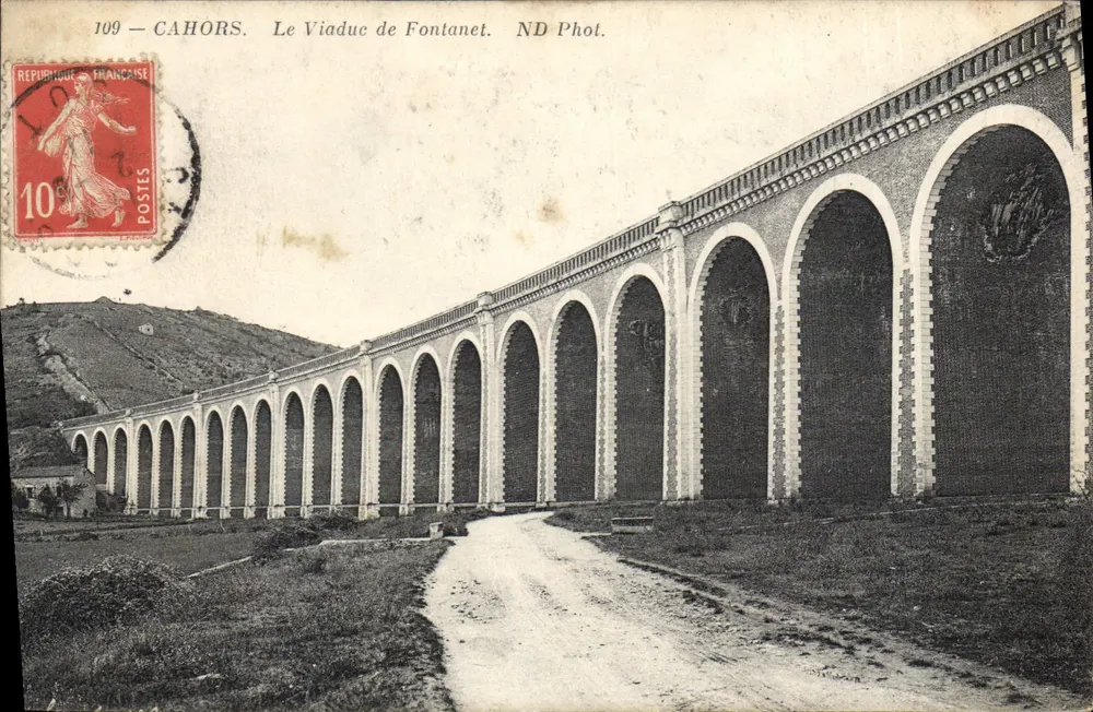 Cahors — O Viaduto de Fontanet — ND Phot. - Frente