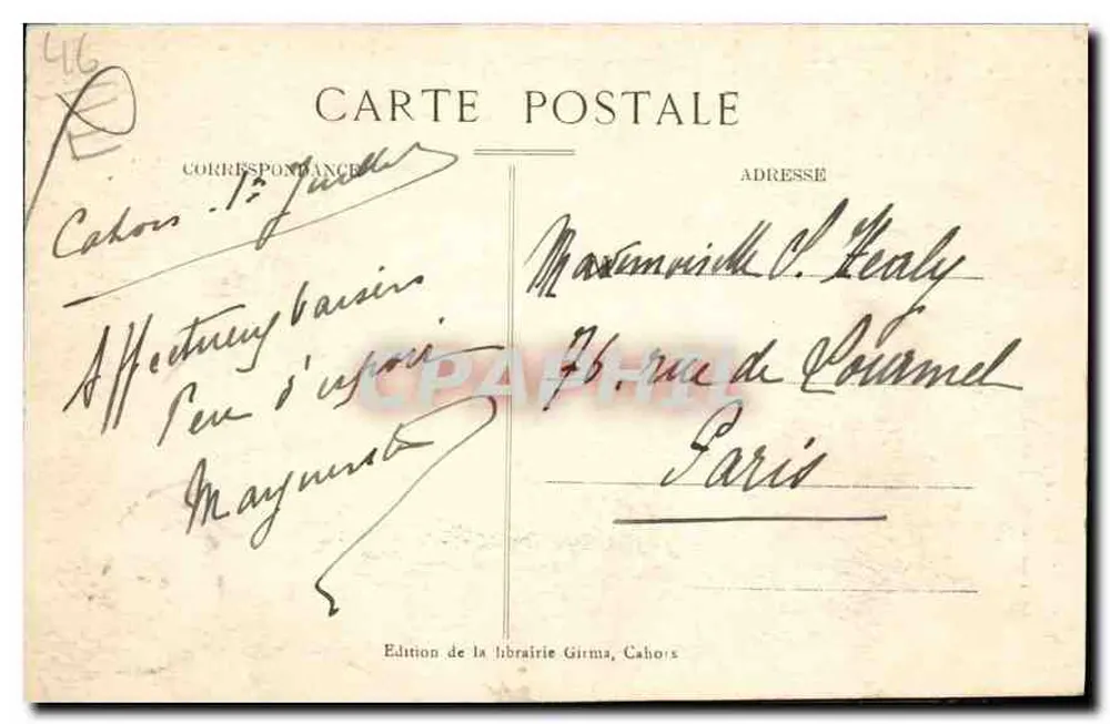 Cahors — Die Turm des Papstes Johannes XXII — Ausgabe der Buchhandlung Girma, Cahors - Rückseite