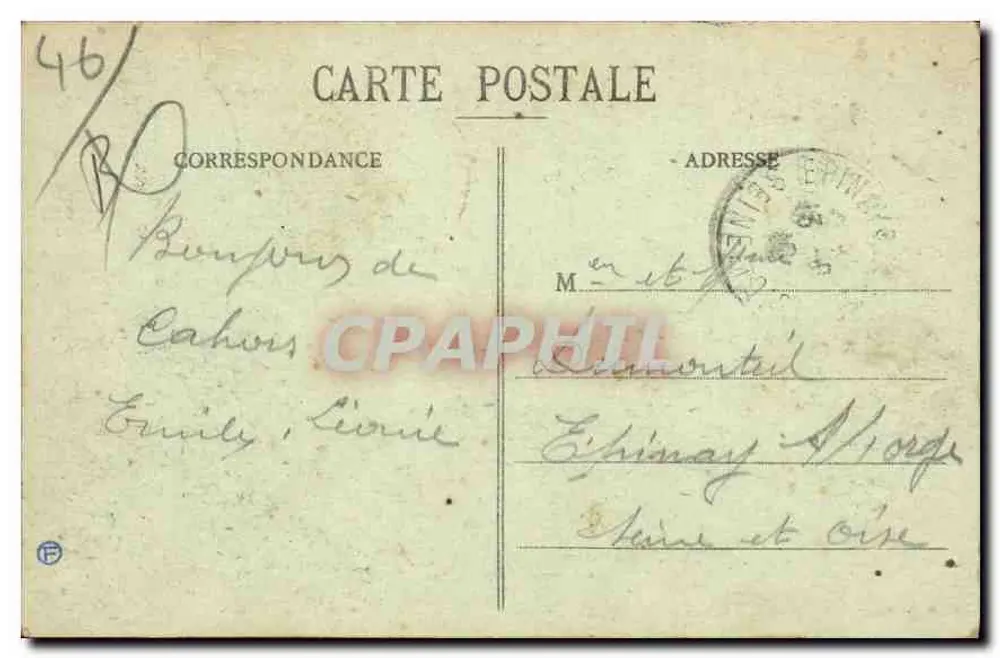 O Lot Pitoresco — Viaduto de Fontanet — Cahors, editor E. Colonna & Cie - Verso