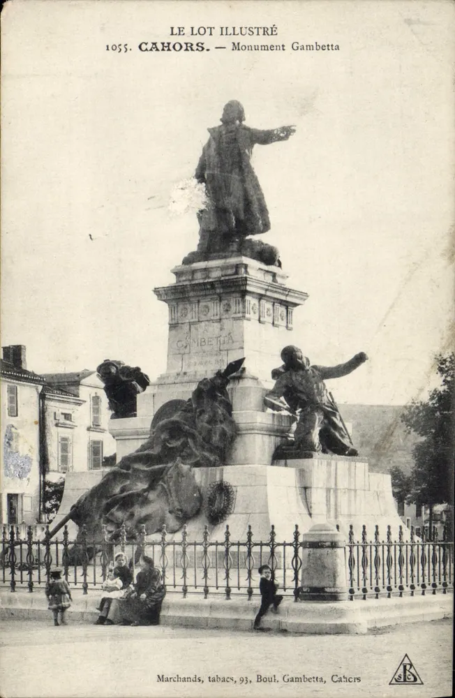 Cahors — Monument Gambetta — Le Lot Illustré, n° 1055 - Frente