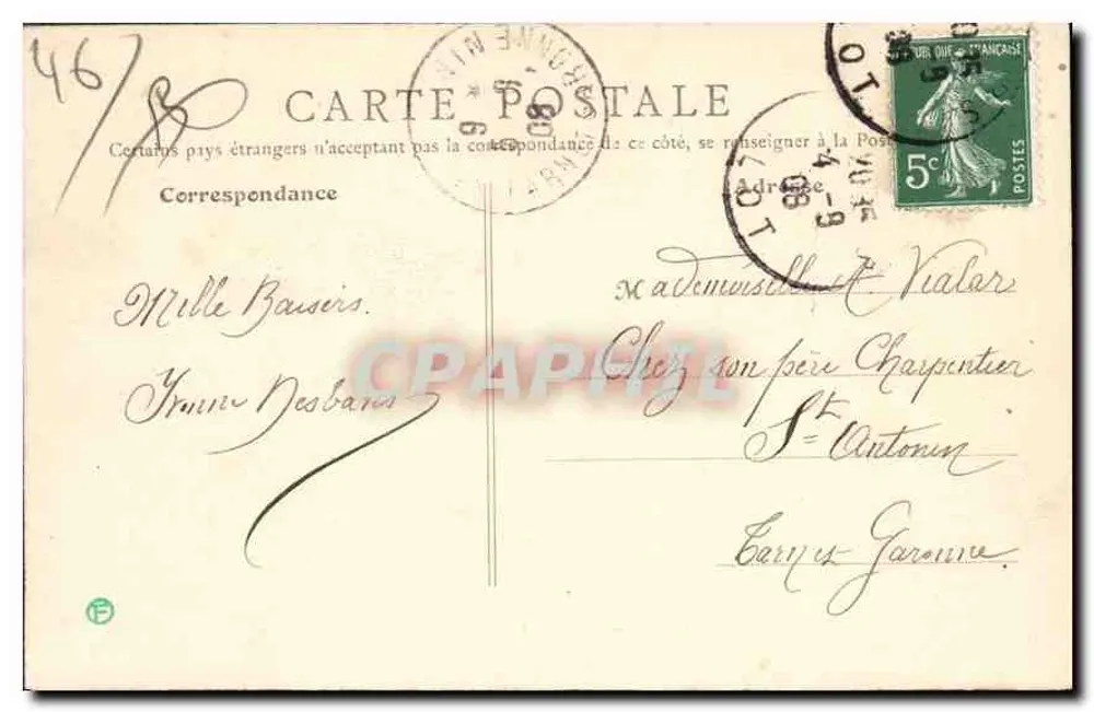 Cahors — Pont Louis-Philippe — B. F., Paris - Verso