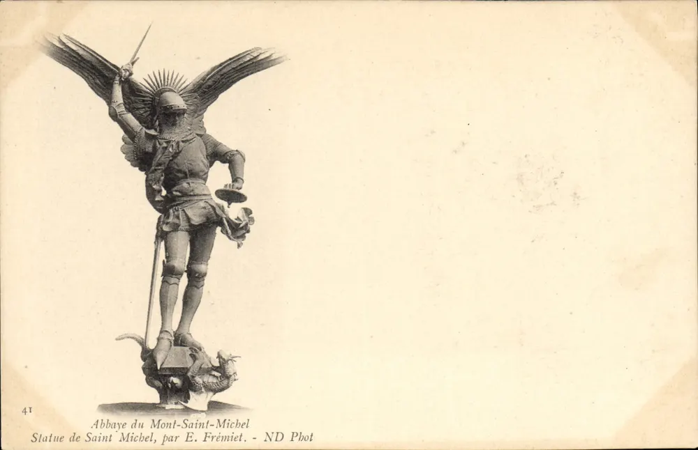 Statue des heiligen Michael — Abtei Mont-Saint-Michel — von E. Frémiet — ND Phot - Vorderseite