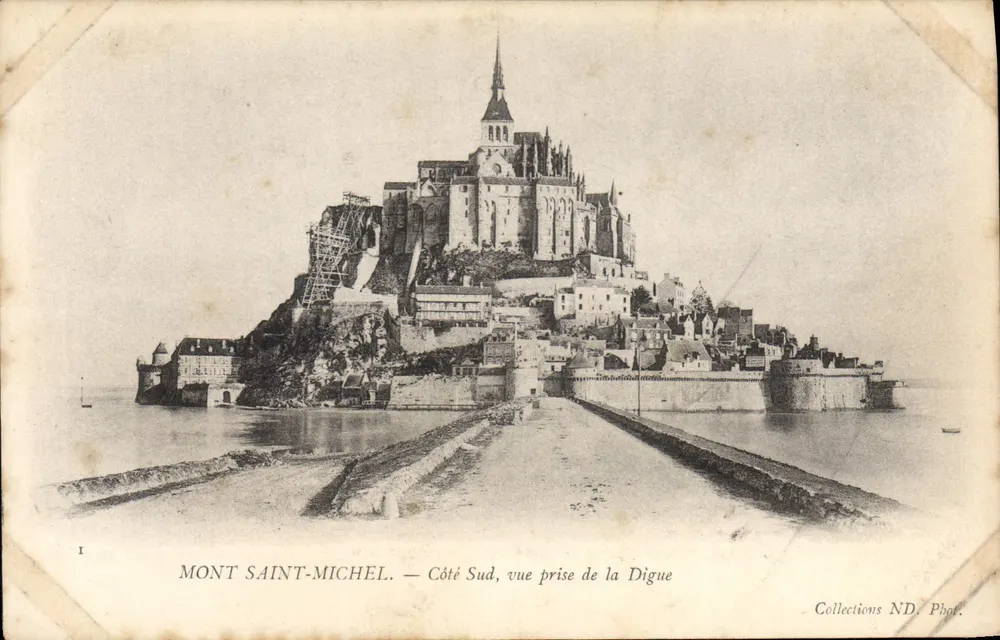 Mont Saint-Michel — Südseite, Ansicht vom Digue — Collections ND. Phot. - Vorderseite