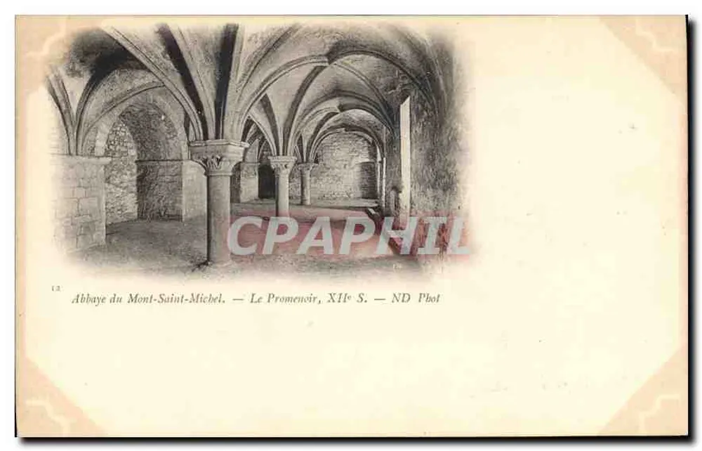Abtei Mont-Saint-Michel — Der Promenoir, 12. Jahrhundert — ND Fotografie - Vorderseite