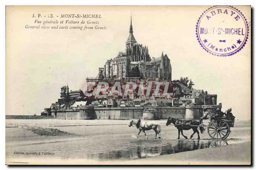 Mont-Saint-Michel — Allgemeiner Blick und Genets-Kutsche — Sonderausgabe in der Abtei - Vorderseite
