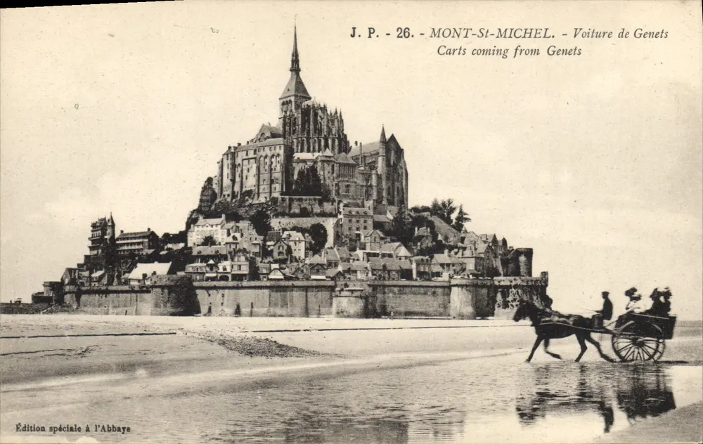 Mont-Saint-Michel — Carro de Genets — J.P. 26 — Edição especial na Abadia - Frente