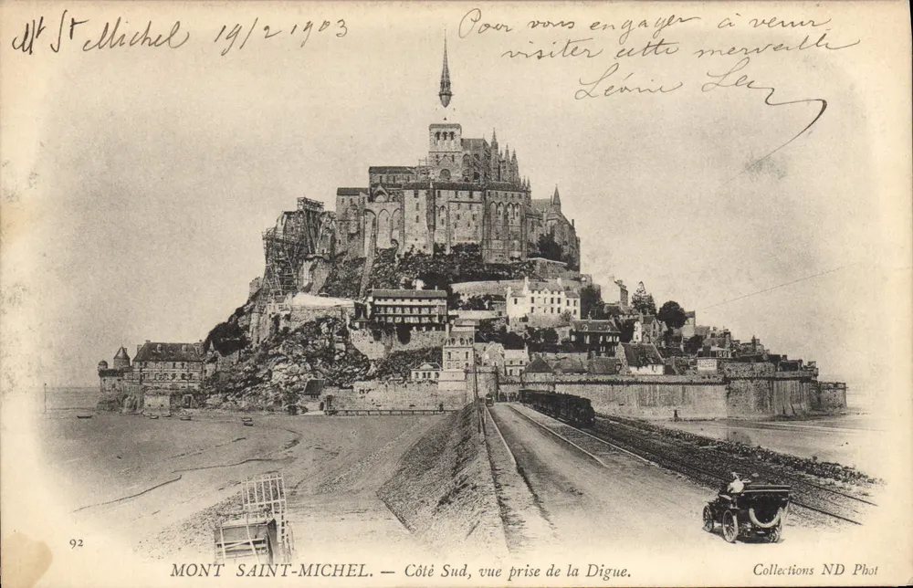 Mont Saint-Michel — Südseite, Aufnahme von der Digue — Collections ND Phot, n°92 - Vorderseite