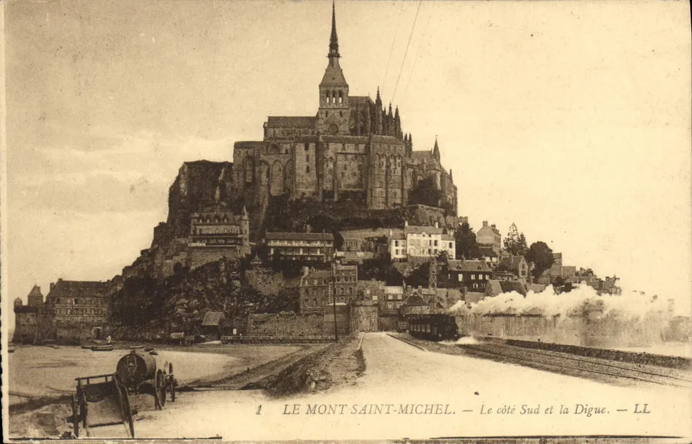 Mont Saint-Michel — Südseite und Damm — LL - Vorderseite