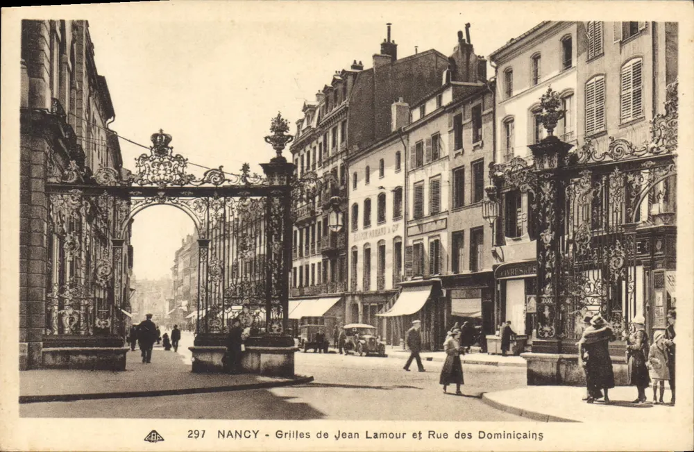 NANCY - Eisen-Gitter von Jean Lamour und Rue des Dominicains — Verlag ABE, Nr. 297 - Vorderseite
