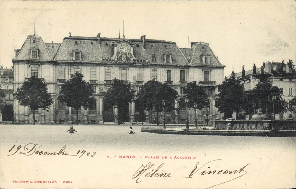 Nancy - Paleis van de Academie — Fototypie A. Bergerot en Cie, n°1 - Voorkant