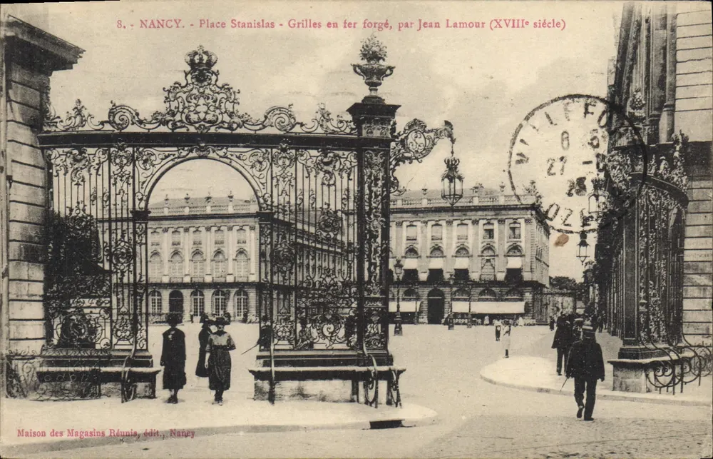 Nancy - Place Stanislas - Eisen-Gitter, von Jean Lamour (18. Jahrhundert) — Maison des Magasins Réunis, Verlag, Nancy - Vorderseite