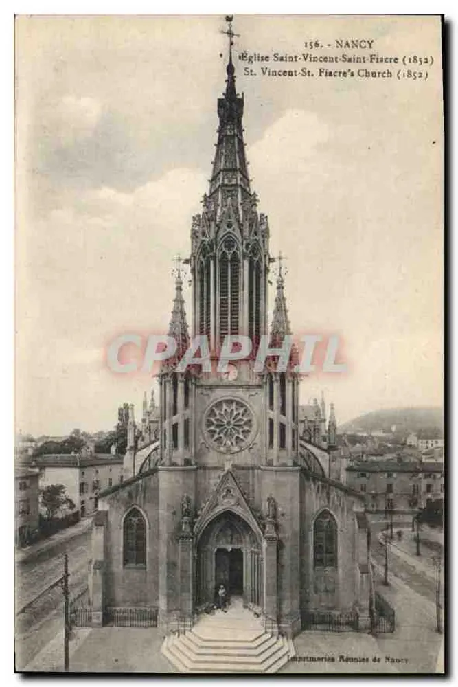 Nancy - Kirche Saint-Vincent-Saint-Fiacre (1852) — Imprimeries Réunies de Nancy, n° 156 - Vorderseite