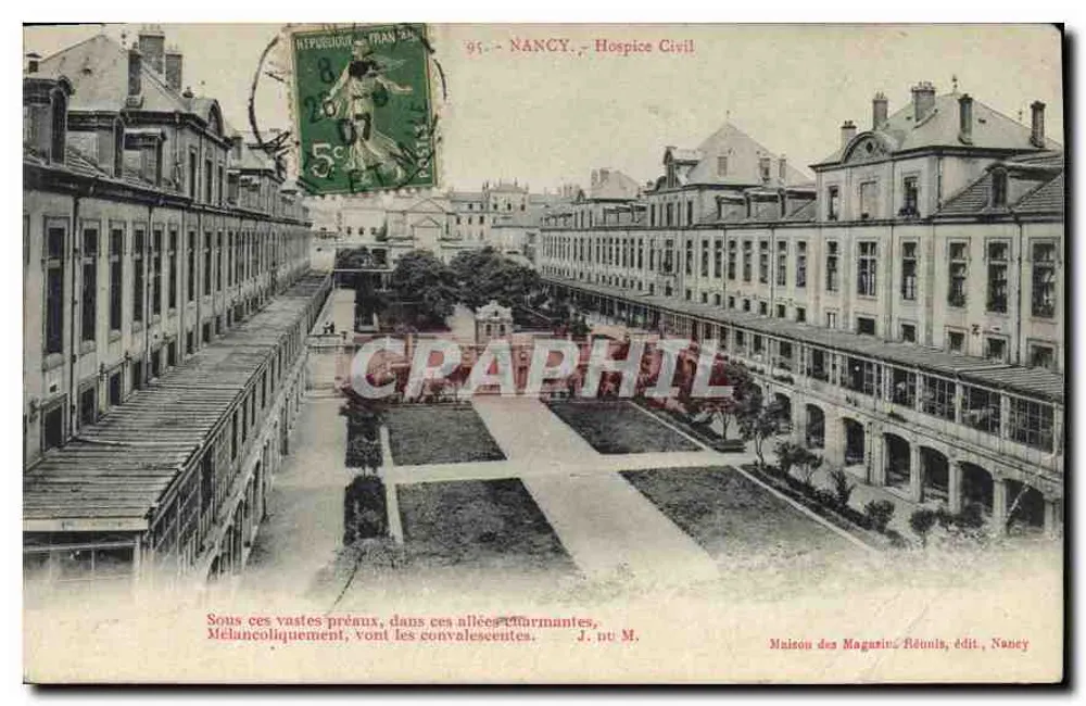 NANCY - Hôpice Civil — Maison des Magasins Réunis, editor, Nancy - Frente