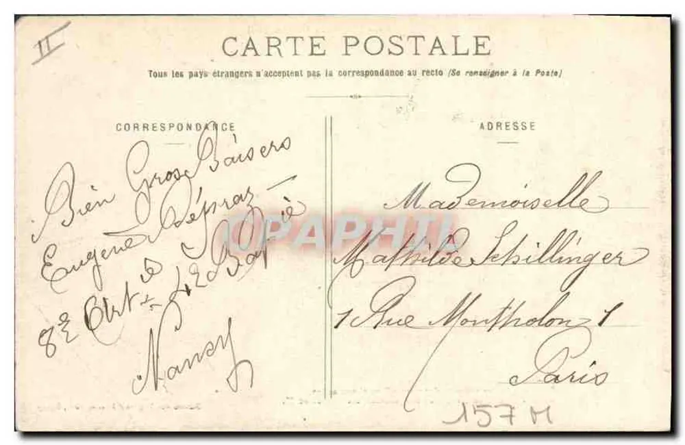 NANCY - Hôpice Civil — Maison des Magasins Réunis, editor, Nancy - Verso