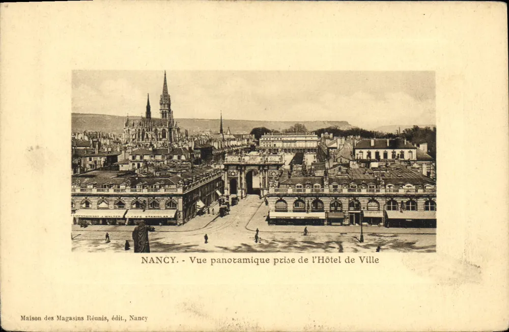 NANCY - Panoramablick vom Rathaus — Maison des Magasins Réunis, Verlag, Nancy - Vorderseite