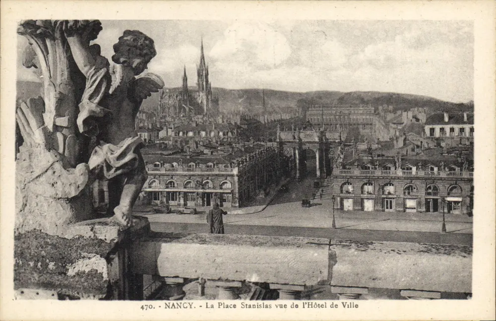 NANCY - Ansicht der Place Stanislas vom Rathaus — Kunstausgabe V. Jaffre, Nancy, Nr. 470 - Vorderseite