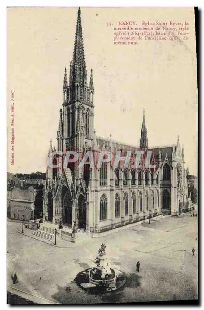 नैंसी - सेंट-एप्वरे चर्च, ओगिवल स्टाइल (1864-1874), पुराने चर्च के स्थान पर बनाया गया, एडिटर मैनिसन डेस मैगासिन रेनौई - आगे