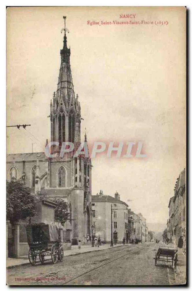 Nancy — Kirche Saint-Vincent-Saint-Fiacre (1852) — Imprimeries Hébert de Nancy - Vorderseite