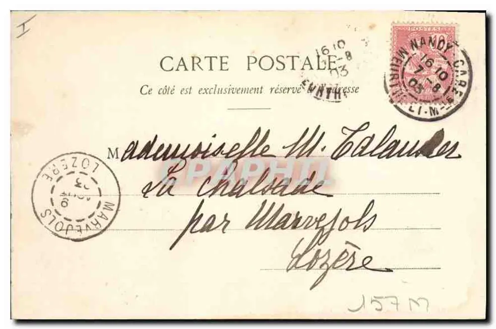 Die Meurthe bei Portesesset — Ansicht der Meurthe mit Brücke — Verlag S.S. Gravette, Nancy - Rückseite