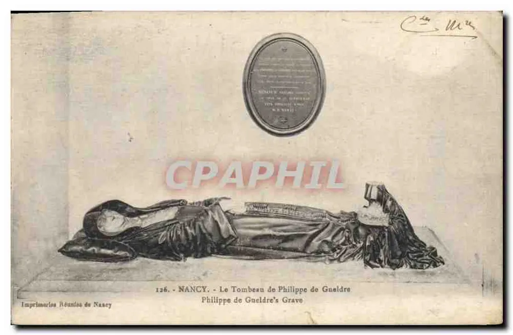 Nancy — O Túmulo de Felipe de Gueldre — Imprimeries Réunies de Nancy, n°126 - Frente