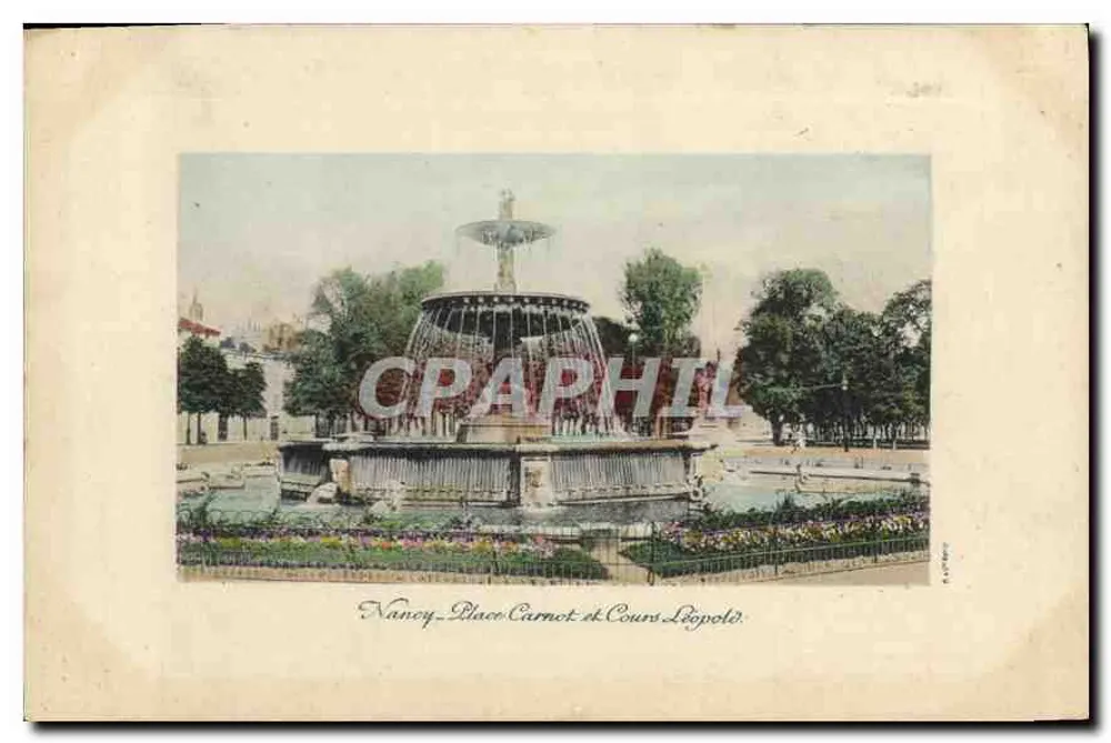 Nancy - Place Carnot e Cour Louvois — editor A. L. Béry - Frente