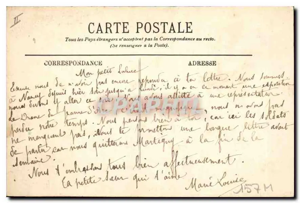 NANCY — L'Hemicycle de la Carrière — LL. - Verso