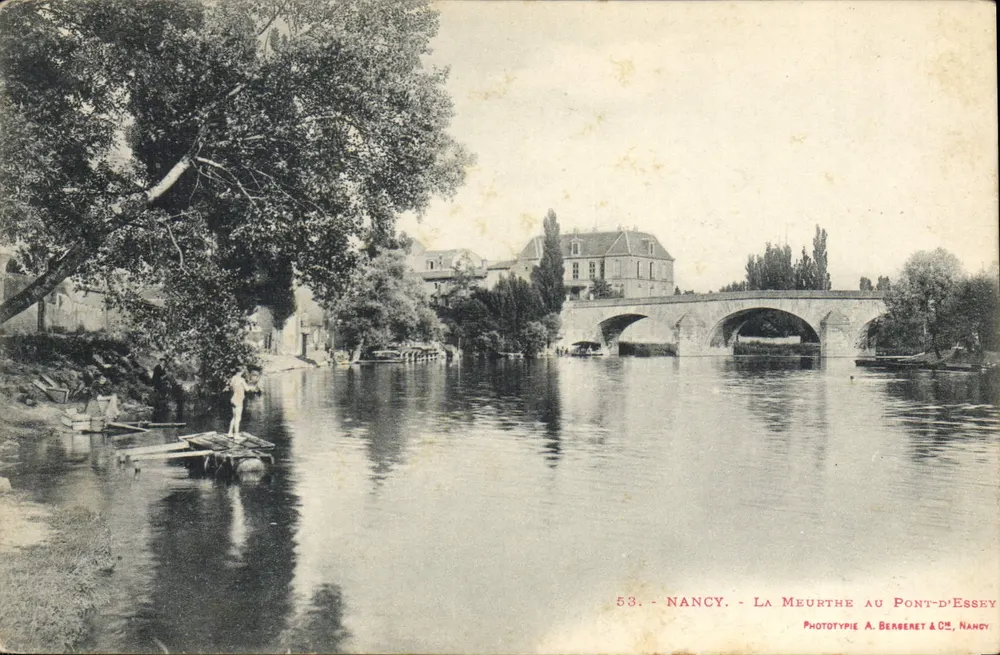 Nancy - Die Meurthe am Pont-d'Essey — Phototypie A. Bergénet & Cie, Nancy, n°53 - Vorderseite