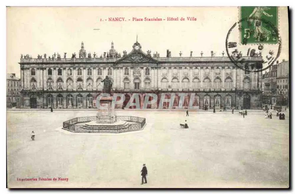 NANCY - Praça Stanislas - Hotel de Ville - Frente