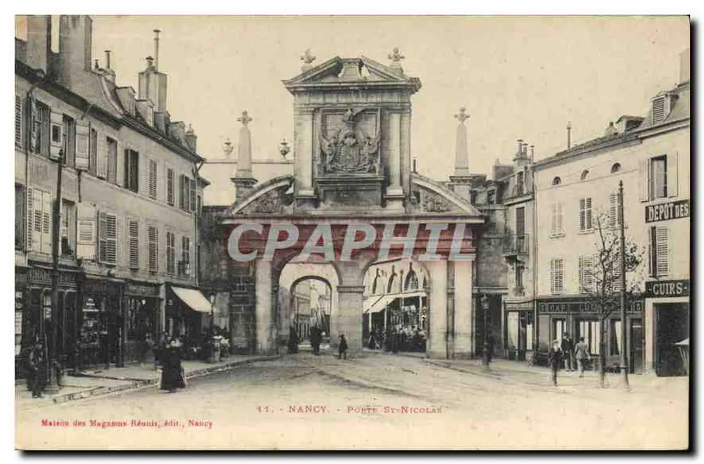 Nancy — Porte Saint-Nicolas — Maîten des Magasins Réunis, édit., Nancy - Frente