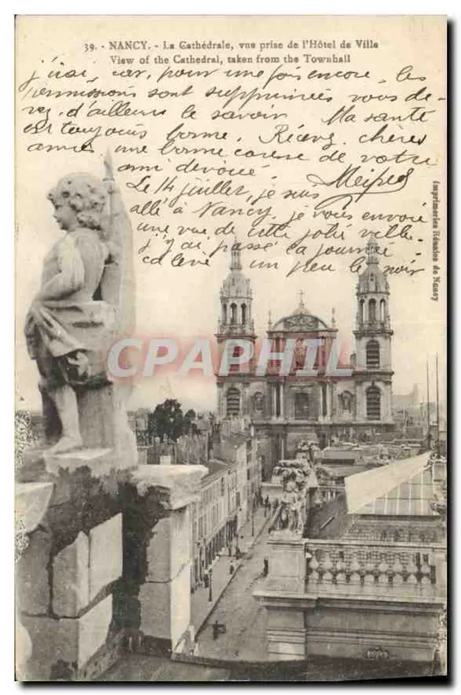 NANCY - Die Kathedrale, Aufnahme vom Rathaus — Imp. H. Léonard de Nancy, n°39 - Vorderseite