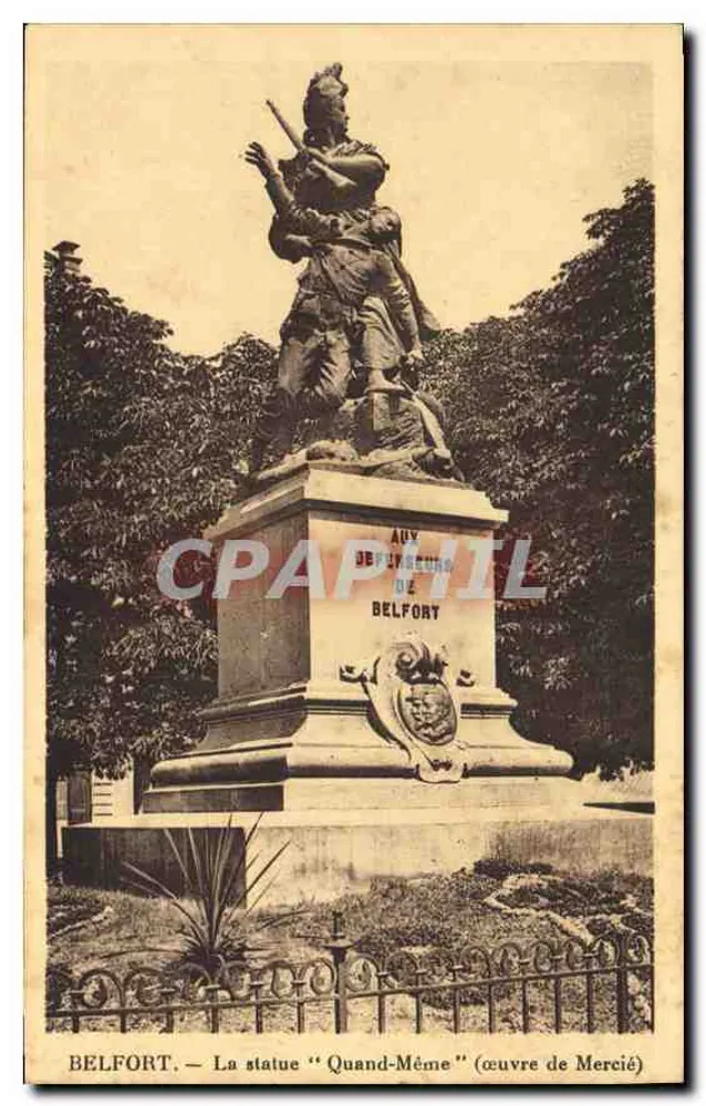 Belfort — A estátua "Quand-Même" (obra de Mercié) - Frente