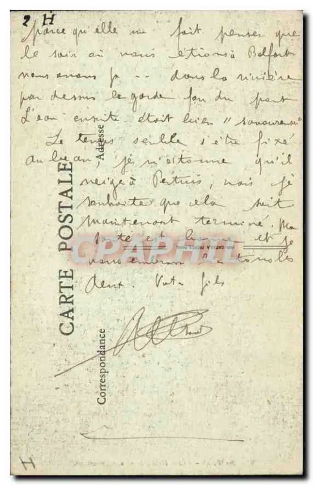 Belfort — Porta Brisach — B. F., Paris - Verso