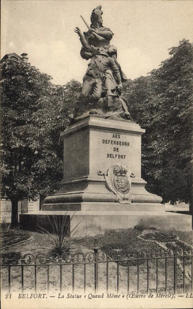 Belfort — A Estátua « Quand Même » (Obra de Mercié) — n°21 - Frente