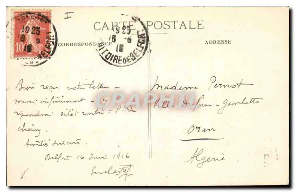 Belfort — Torre della Miotte — Edizione speciale delle Galerie Moderne, n°30 - Verso