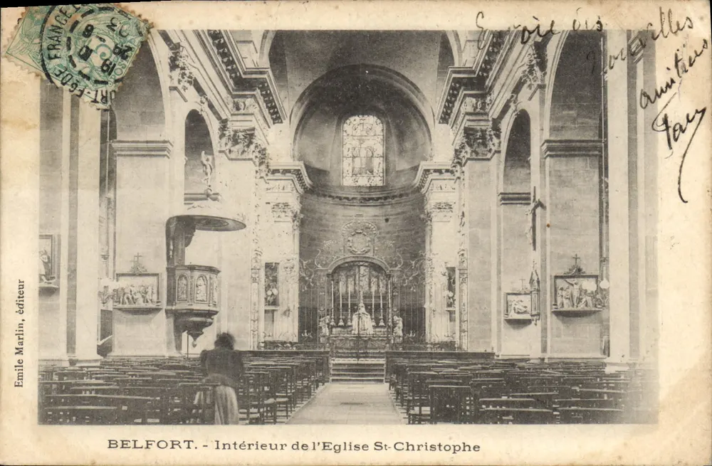 Belfort - Interior da Igreja de São Cristóvão — Émile Martin, editor - Frente