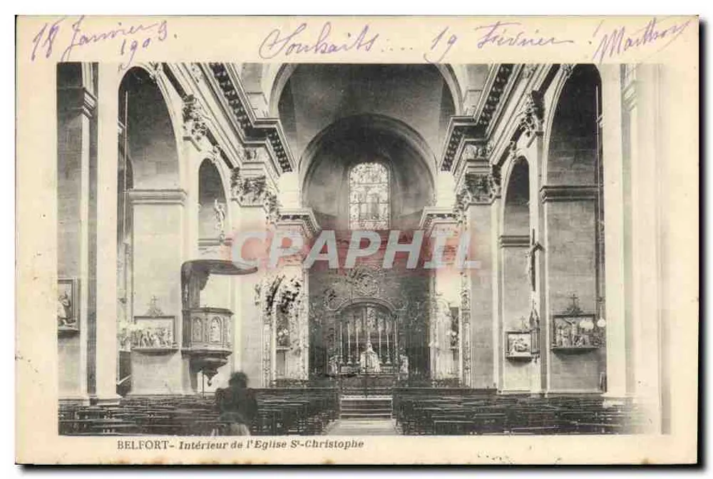 Belfort — Innenansicht der Kirche Saint-Christophe — Belfort, Mathon - Vorderseite