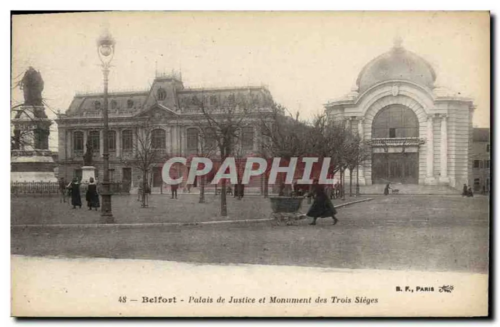Belfort — Palast der Gerechtigkeit und Denkmal der drei Sitze — B. F., PARIS - Vorderseite
