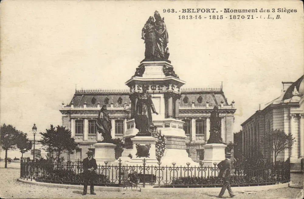 Belfort - Monumento dos 3 Sítios — 1813-14, 1815, 1870-71 — editor L. B., n° 963 - Frente