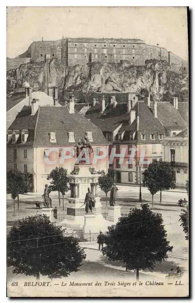 Belfort — Denkmal der Drei Belagerungen und das Schloss — LL. Nr. 63 - Vorderseite