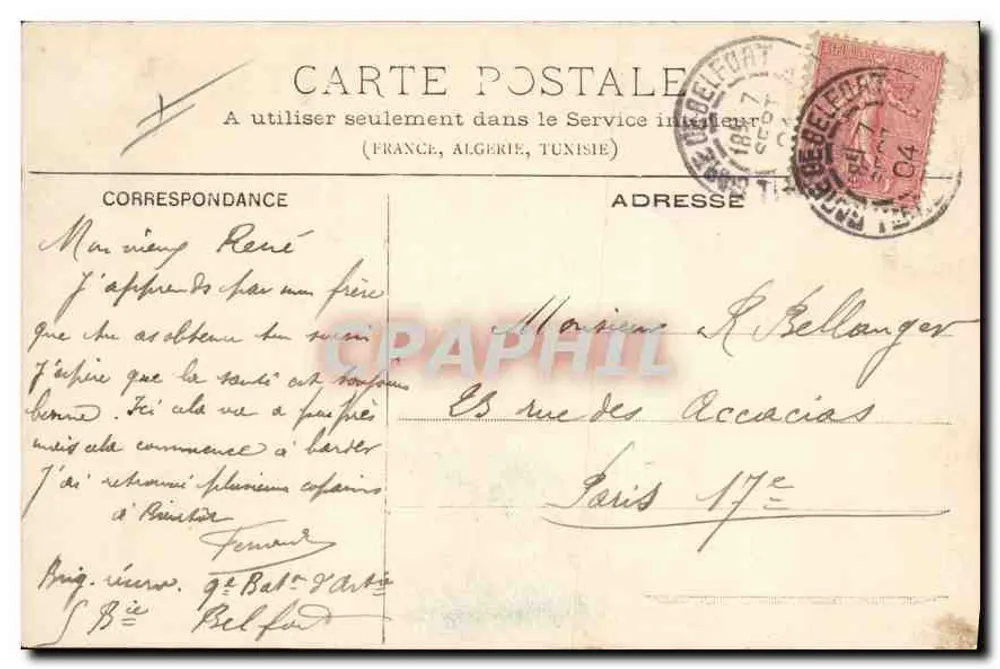 Belfort - O Leão (Obra de Bartholdi) - Verso