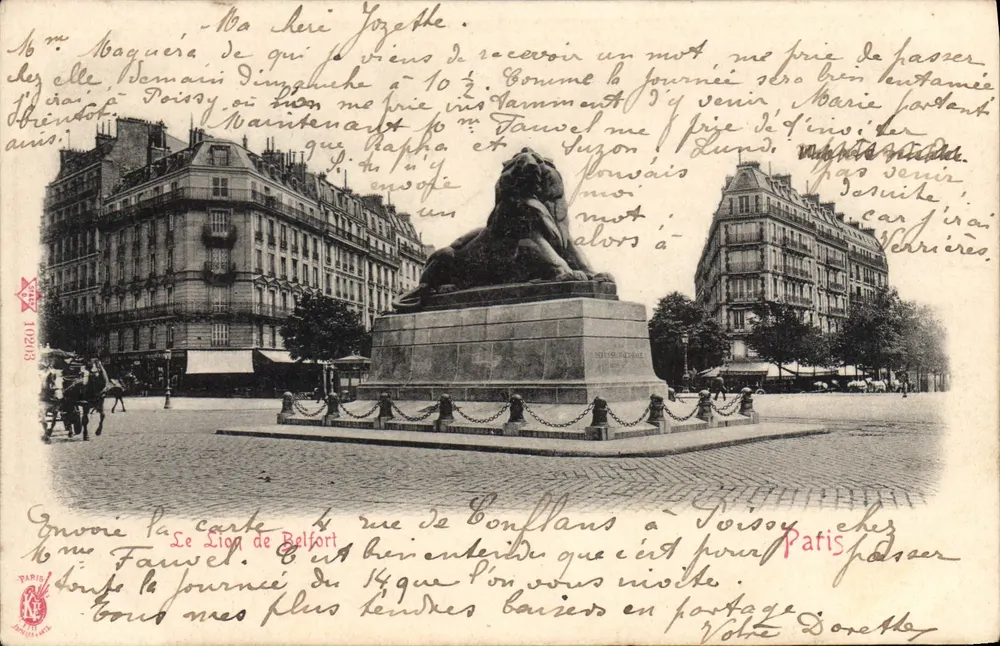 O Leão de Belfort — Paris — editor Paris, n° 10293 - Frente