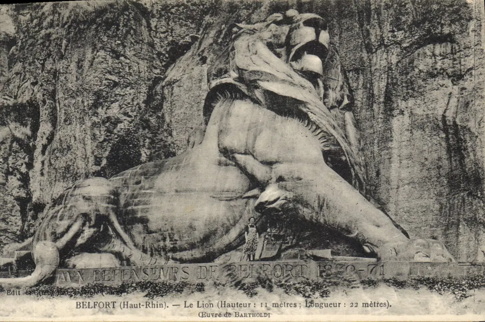 Belfort (Haut-Rhin) — O Leão (Obra de Bartholdi) — Edição de Rimbault, n° 304 - Frente