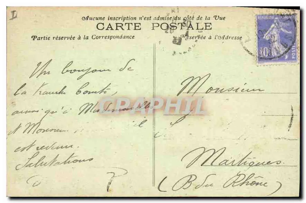 Belfort (Haut-Rhin) — O Leão (Obra de Bartholdi) — Edição de Rimbault, n° 304 - Verso