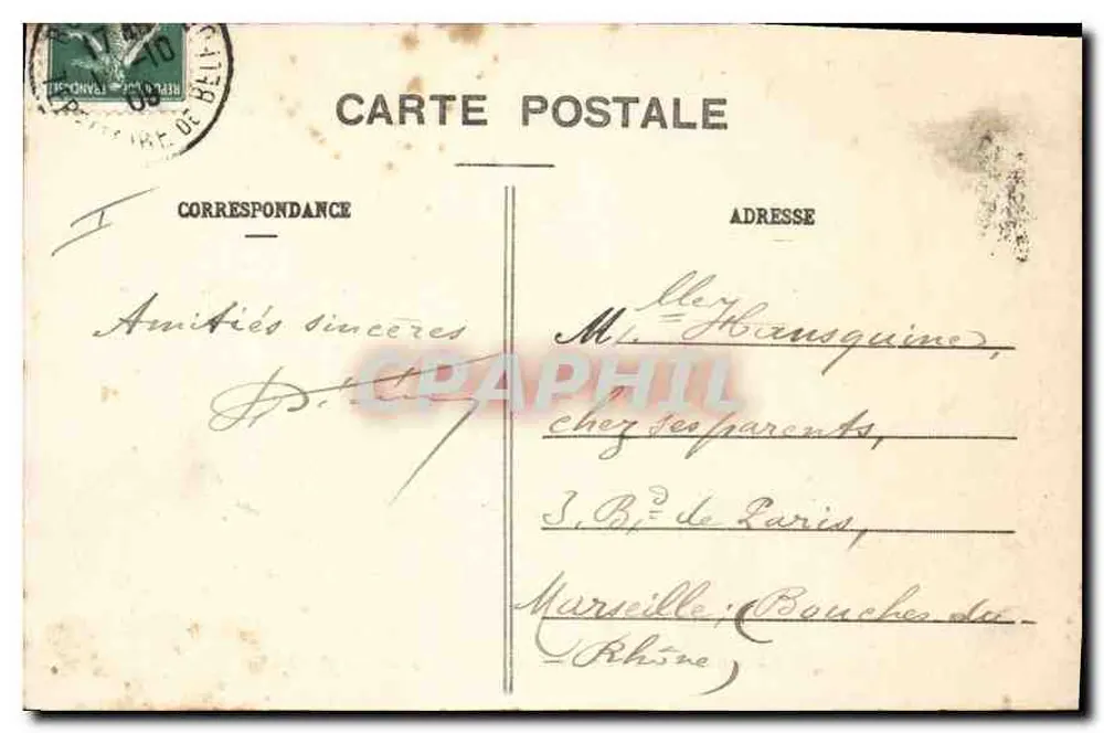 Belfort — Torre da Miotte atual — Edição especial das Galerias Modernas, n°24 - Verso