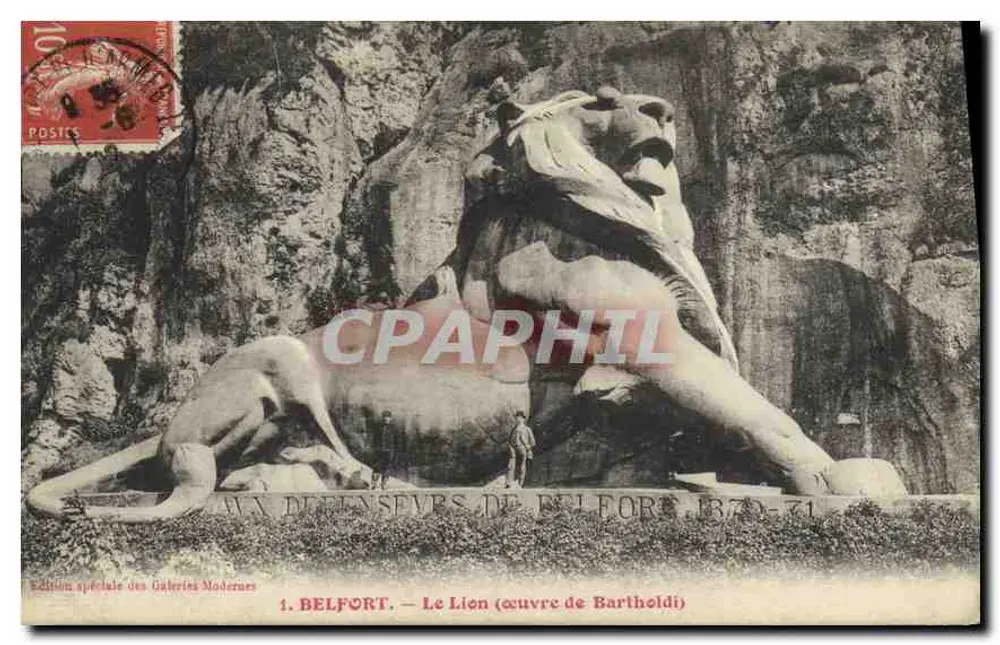 Belfort — O Leão (obra de Bartholdi) — Edição especial das Galerias Modernas - Frente