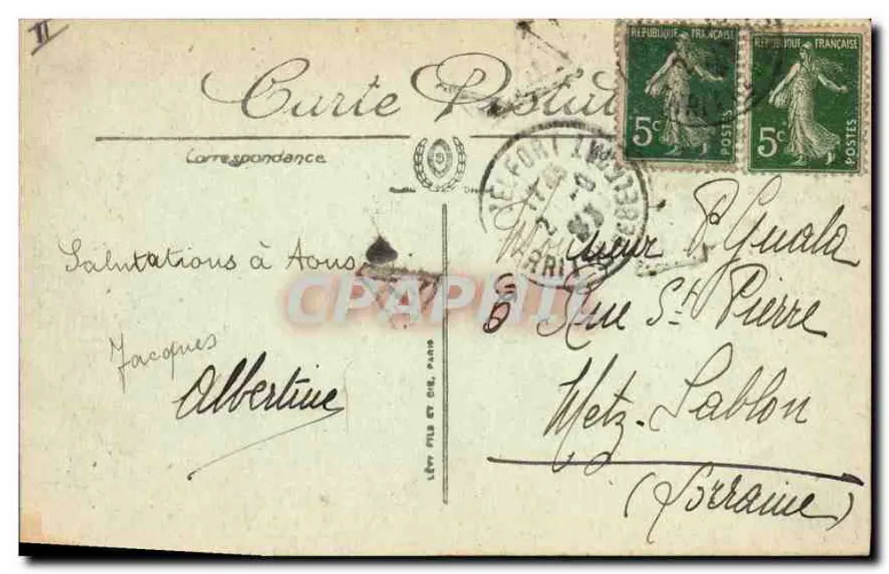 Belfort — A Estátua « Quand Même », obra de Mercié — Belfort, n°20 - Verso