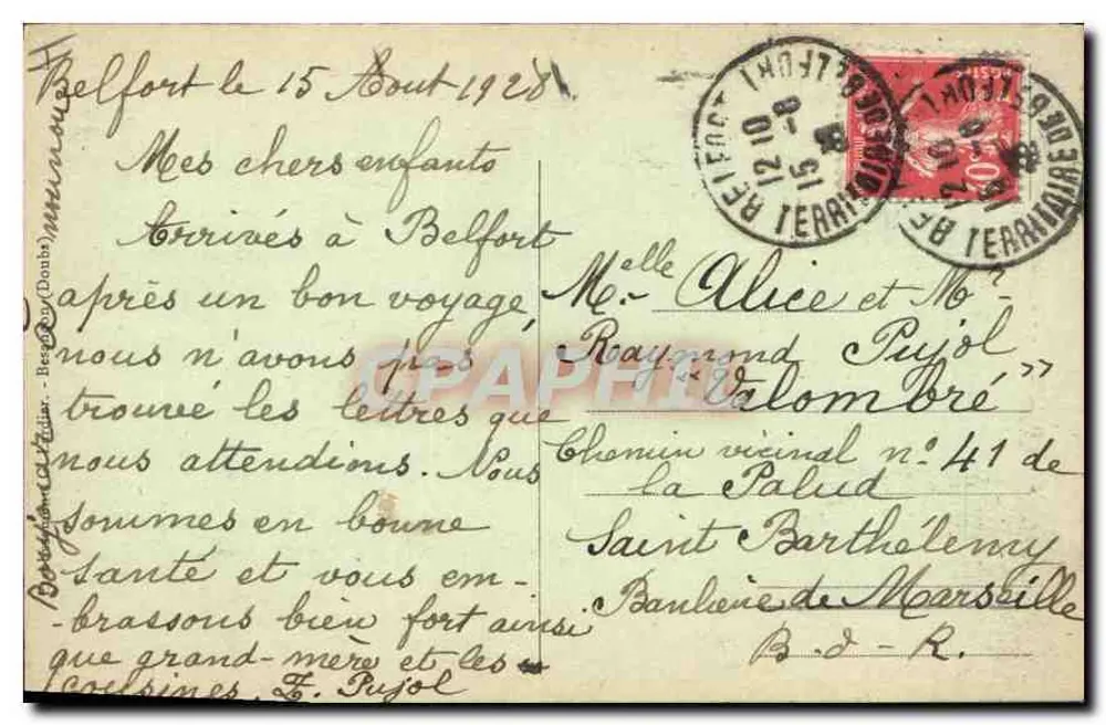 Belfort - Igreja de São Cristóvão — C-L-B, n°80 - Verso